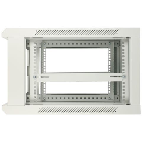 Armadio per montaggio su rack 6U 600x450 ASP Grigio fissato al muro, porta del metallo - Foto 13