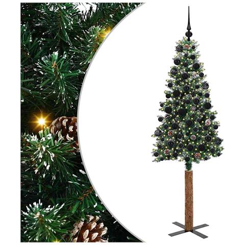 Albero di Natale snodato con 300 LED con supporto Verde 180 cm - Foto 1