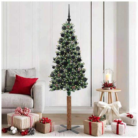 Albero di Natale snodato con 300 LED con supporto Verde 180 cm - Foto 2