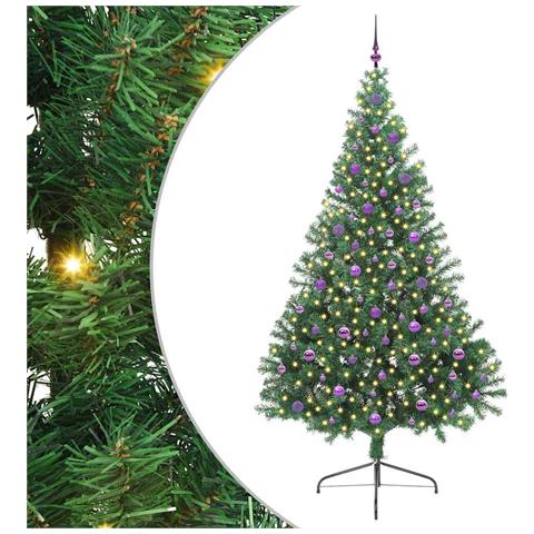Albero di Natale artificiale con luci integrate Verde 240 cm - Foto 1