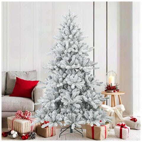 Albero di Natale Artificiale Snodato Foderato di Neve Bianco - Foto 2