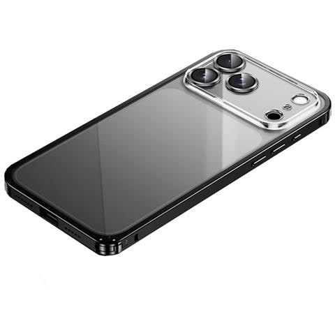 Elegante Custodia Magnetica Nera Compatibile Con Iphone 17 Pro Max - Retro Trasparente E Fibbia A Molla - Foto 2