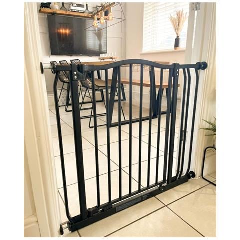 Safetots Cancelletto Di Sicurezza Con Parte Superiore Incurvata, 207cm - 216cm, Nero Opaco - Foto 4