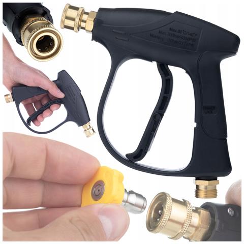 Set Accessori Per Idropulitrice - Pistola 300 Bar, Lancia Schiuma 1l, 5 Ugelli Qc, Spazzola Rotante, Adattatore Lavor | Compatibile Con Lavor, Karcher Hd - Foto 8