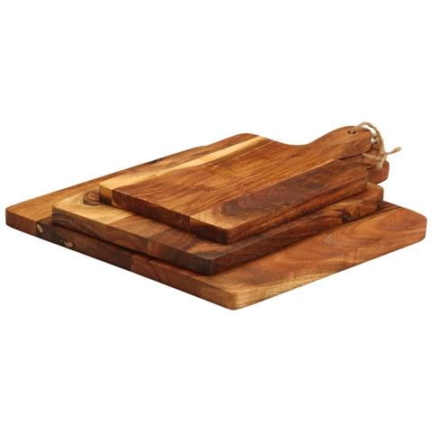 Tagliere 3pz in Legno Massello di Acacia - Foto 2