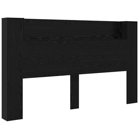 Testata con Mobile e LED Rovere Nero 180 x 16,5 x 103,5 cm - Foto 1