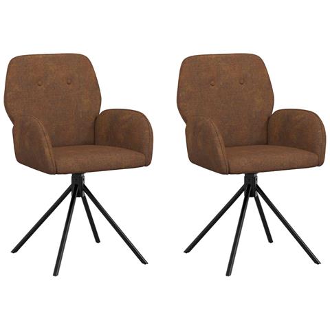 Sedie da pranzo girevoli 2 pcs Pelle Scamosciata Sintetica - Foto 1