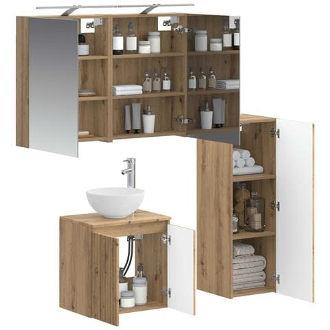 Set di mobili per il bagno 4 pcs Rovere Artigianale - Foto 2