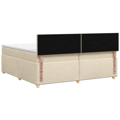 Letto box spring con materasso Crema 200 x 200 cm Tessuto - Foto 9