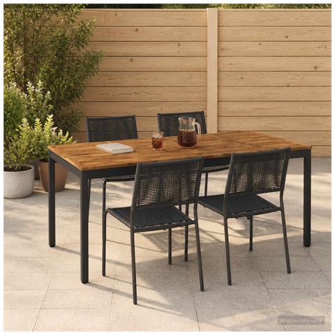 Tavolo da cena da giardino Naturale e Nero 180 x 88,5 x 75 cm - Foto 2
