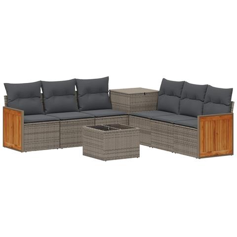 Set di divani 8 pz Grigio e Grigio Scuro - Foto 1
