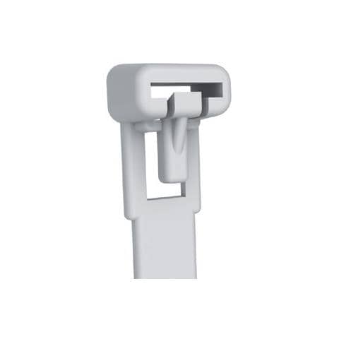 ISWT-876150 - Fascette Fermacavi con Linguetta 150x7,6mm in Nylon 100pz Bianco - Foto 1