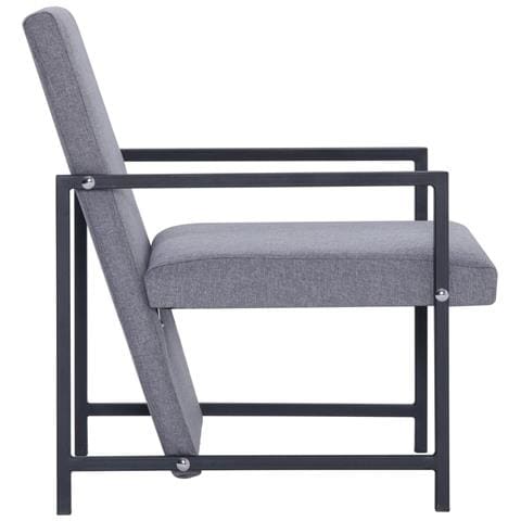 Poltrona Con Gambe Cromate E Tessuto Grigio Chiaro - Foto 2