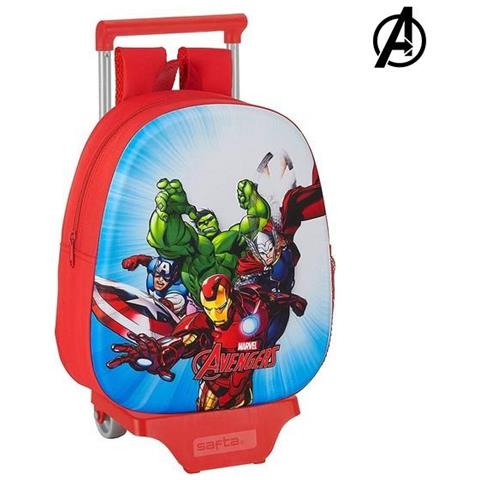 Trolley Per La Scuola 3d 705 The Avengers Rosso - Foto 1