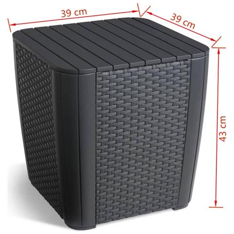 Keter Tavolino da Giardino Luzon Vimini Piatto Graffite - Foto 8