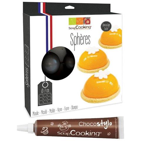 Stampo Per Torta Semirigido Mezza Sfera + Penna Alimentare Al Cioccolato - Foto 1