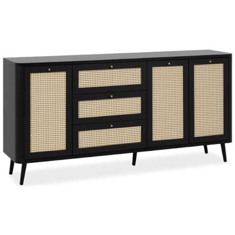 Madia Kuta51a Nera 3 Cassetti E 3 Ante Effetto Rafia - Foto 1