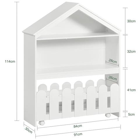 Mensola Per Bambini, Mensola Portaoggetti, Libreria Con Ruote, Organizer Per Giocattoli Per Bambini 91x30 X114cm Kmb52-w Sobuy - Foto 2
