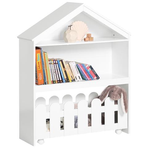 Mensola Per Bambini, Mensola Portaoggetti, Libreria Con Ruote, Organizer Per Giocattoli Per Bambini 91x30 X114cm Kmb52-w Sobuy - Foto 1