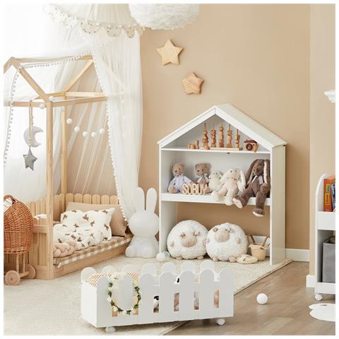 Mensola Per Bambini, Mensola Portaoggetti, Libreria Con Ruote, Organizer Per Giocattoli Per Bambini 91x30 X114cm Kmb52-w Sobuy - Foto 5