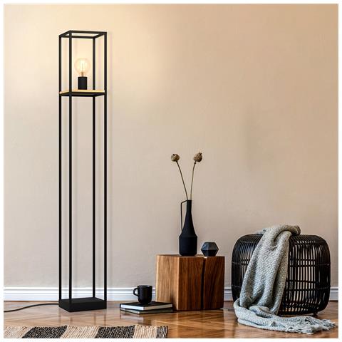 Piantana Industrial Libertad 1 Luce Metallo Nero E Marrone - Foto 1