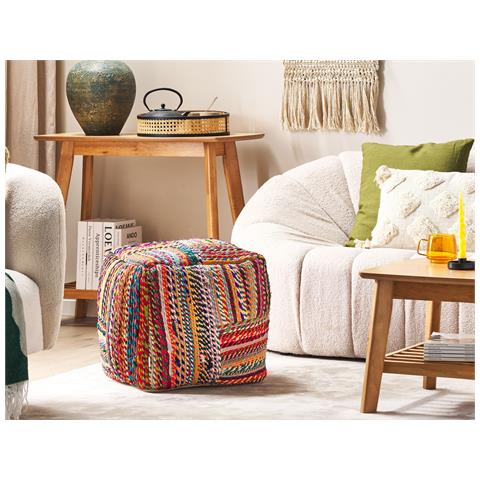 Pouf Mekhtar Cotone Multicolore - Foto 1
