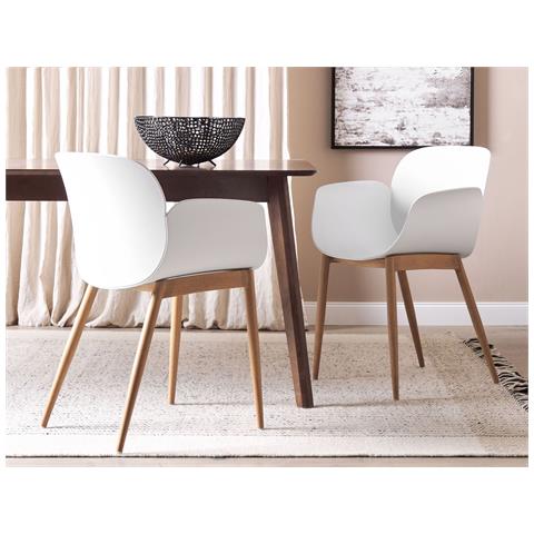 Set Di 2 Sedie Da Pranzo Bianche Abilene - Foto 1