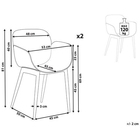 Set Di 2 Sedie Da Pranzo Bianche Abilene - Foto 8