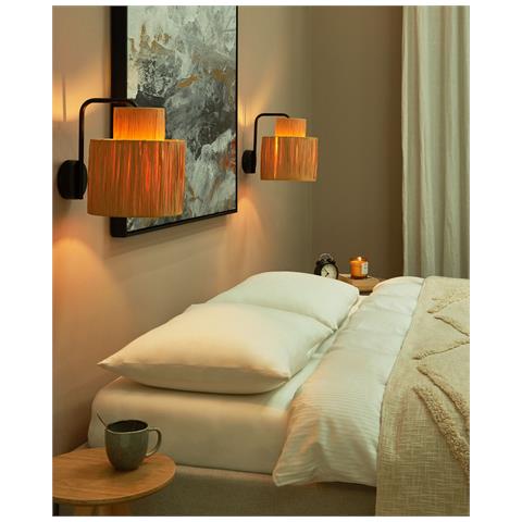 Set Di 2 Lampade Da Parete Rafia Naturale Shinfa - Foto 1