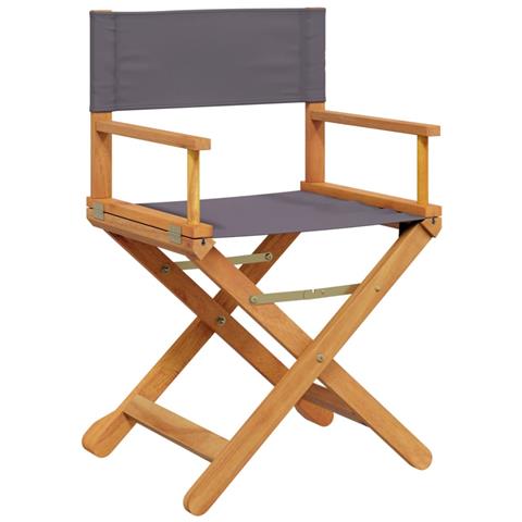 Sedie da Regista Pieghevoli 2 pz Grigio Scuro in Tessuto - Foto 3