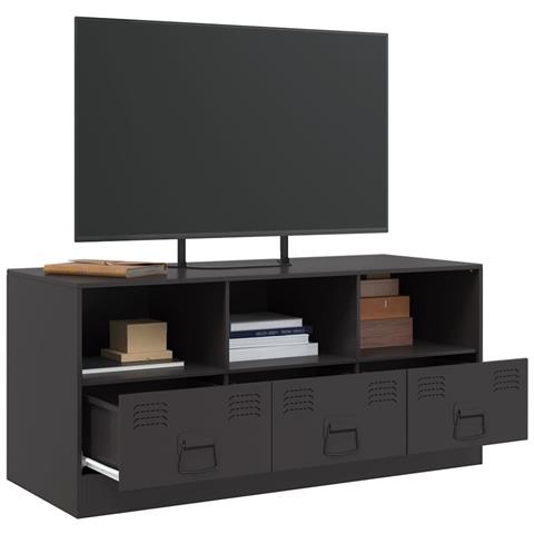 Mobile TV Nero 99x39x44 cm in Acciaio - Foto 2
