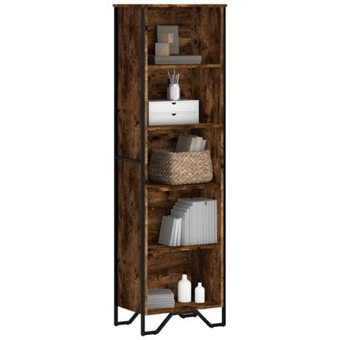 Libreria Rovere Fumo 50x31x169 Cm In Legno Multistrato - Foto 1