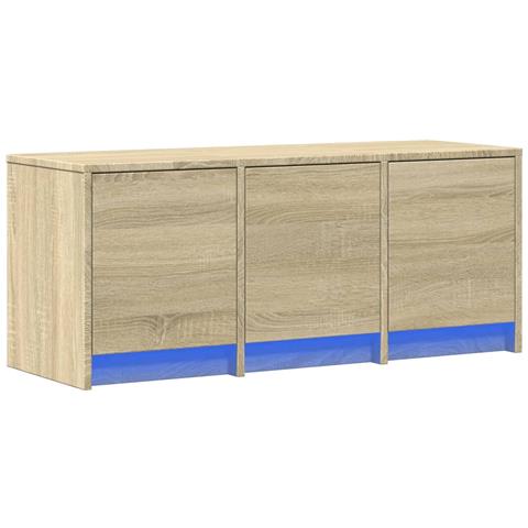 Mobile Porta Tv Con Led Rovere Sonoma 97x34x40 Cm In Truciolato - Foto 3