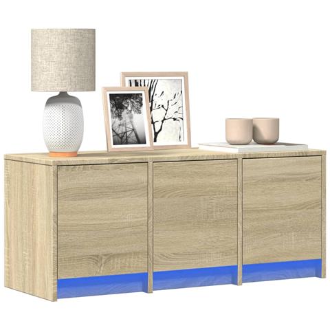 Mobile Porta Tv Con Led Rovere Sonoma 97x34x40 Cm In Truciolato - Foto 1