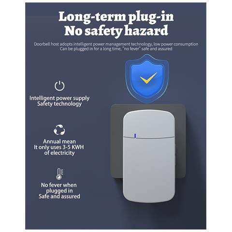Campanello Senza Fili Per Una Lunga Distanza Di Trasmissione White - Foto 5
