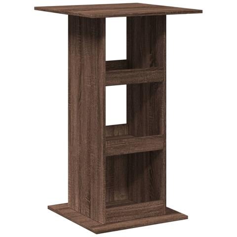 Tavolo Bar Portaoggetti Rovere Marrone 60x60x102 Cm Multistrato - Foto 2