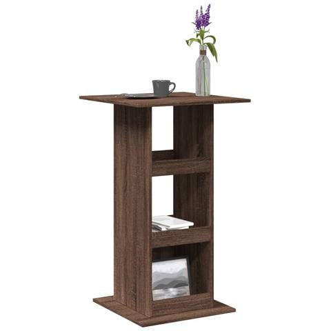 Tavolo Bar Portaoggetti Rovere Marrone 60x60x102 Cm Multistrato - Foto 1