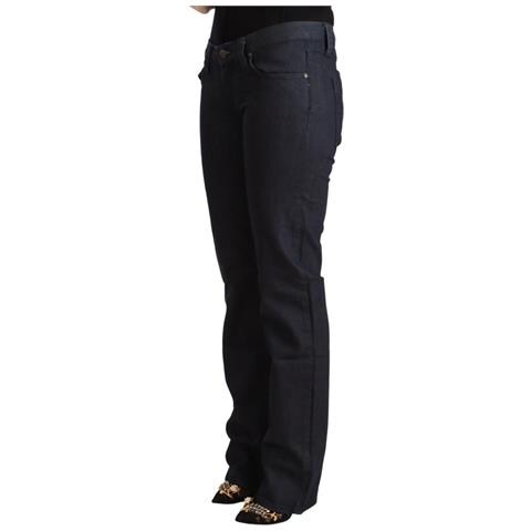 Jeans Denim Dritto Vita Bassa Elasticizzato Cotone Blu Scuro - W29 - Foto 2
