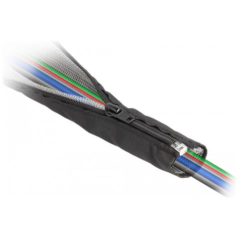 Manicotto intrecciato con schermatura EMI e cerniera resistente al calore 1 m x 25 mm nero - Foto 1
