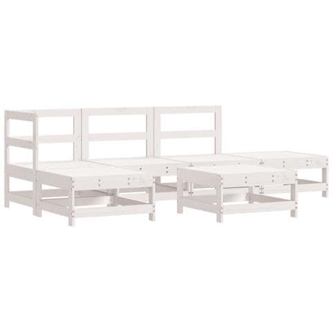 Set Salotto Da Giardino 6 Pz Bianco In Legno Massello Di Pino - Foto 2