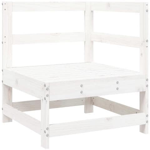 Set Salotto Da Giardino 6 Pz Bianco In Legno Massello Di Pino - Foto 3