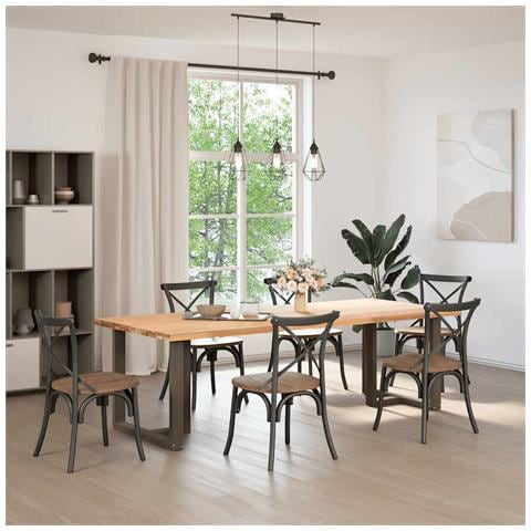 Gambe Tavolo Pranzo A T 2 Pz Naturale 70x35x(72-73) Cm Acciaio - Foto 2