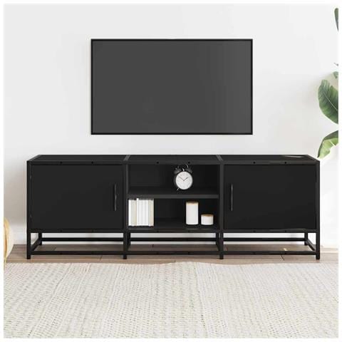 Mobile Porta Tv Nero 120x35x41 Cm In Truciolato E Metallo - Foto 3