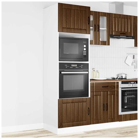 Armadi Forno 2 Pz Kalmar Rovere Marrone In Legno Multistrato - Foto 3