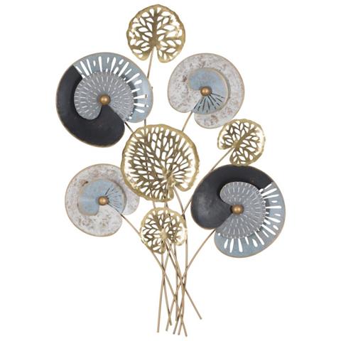 Decorazione In Metallo 3d Foglia 23 - Multicolore - Metallo - 70x5,5x102 Cm - Foto 1