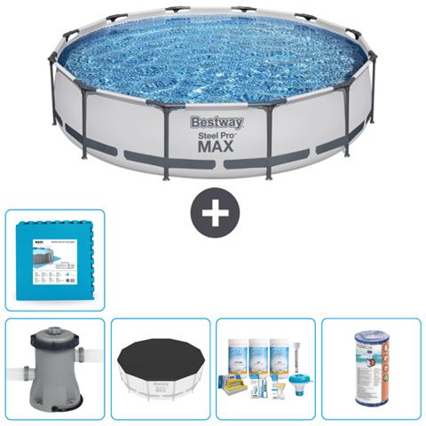 Piscina Fuori Terra - In Giro - 366x76 Cm - Grigio - Include Accessori Coordinati Cb12 - Foto 1