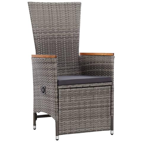 Lusso Casadino - Set Divani Da Giardino 3 Pz Con Cuscini In Polyrattan Grigio - Foto 2