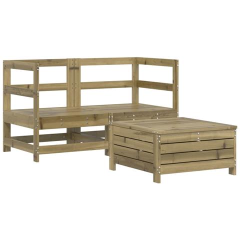 Set Divani Da Giardino 3 Pz In Legno Impregnato Di Pino - Foto 1