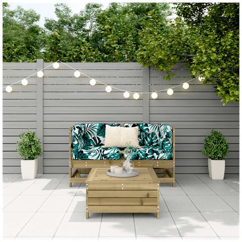 Set Divani Da Giardino 3 Pz In Legno Impregnato Di Pino - Foto 2