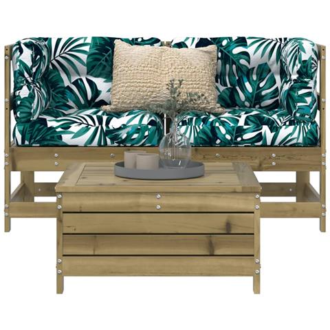 Set Divani Da Giardino 3 Pz In Legno Impregnato Di Pino - Foto 8